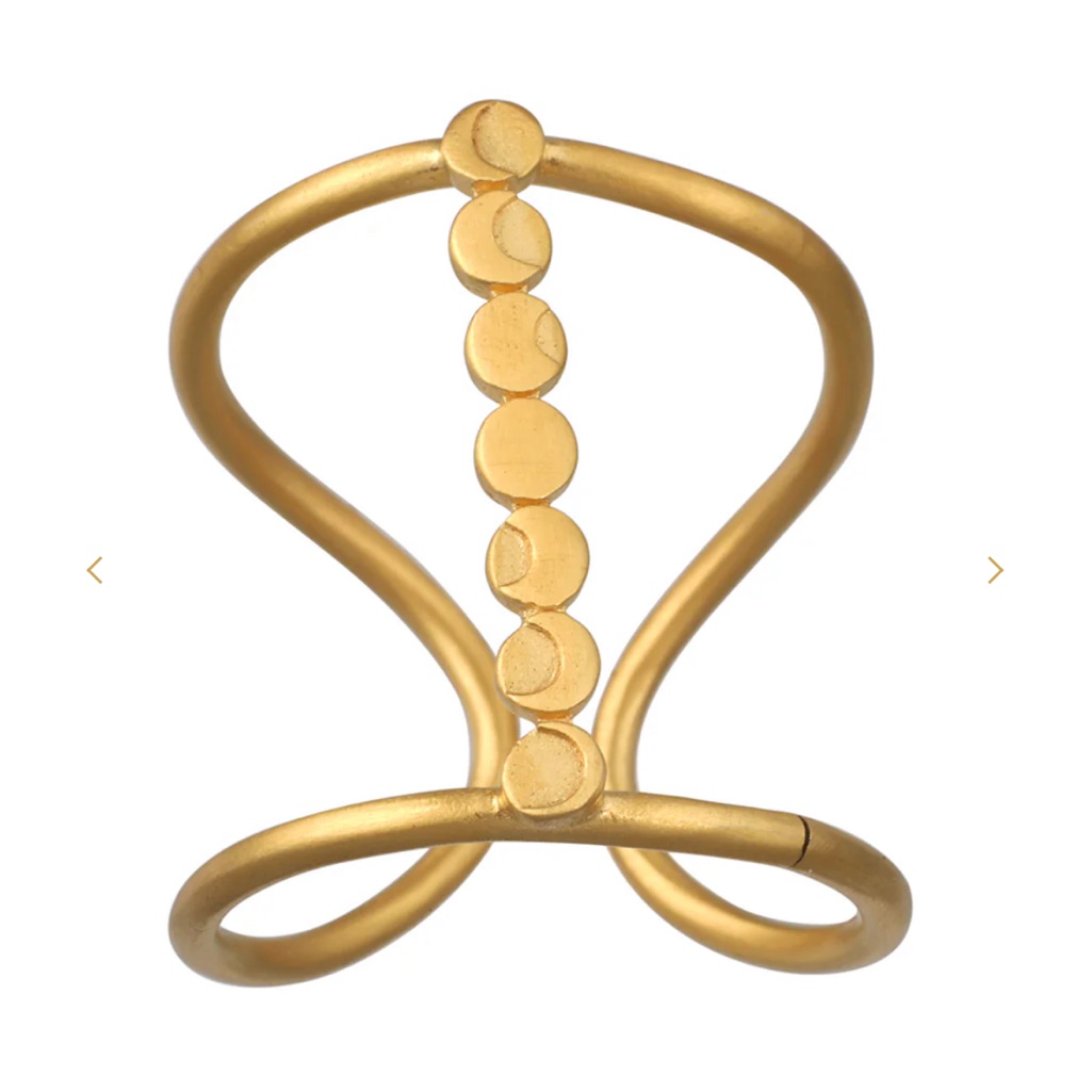 Satya Jewelry Cycles Of The Goddess Moon Adjustable Gold Ring 80$